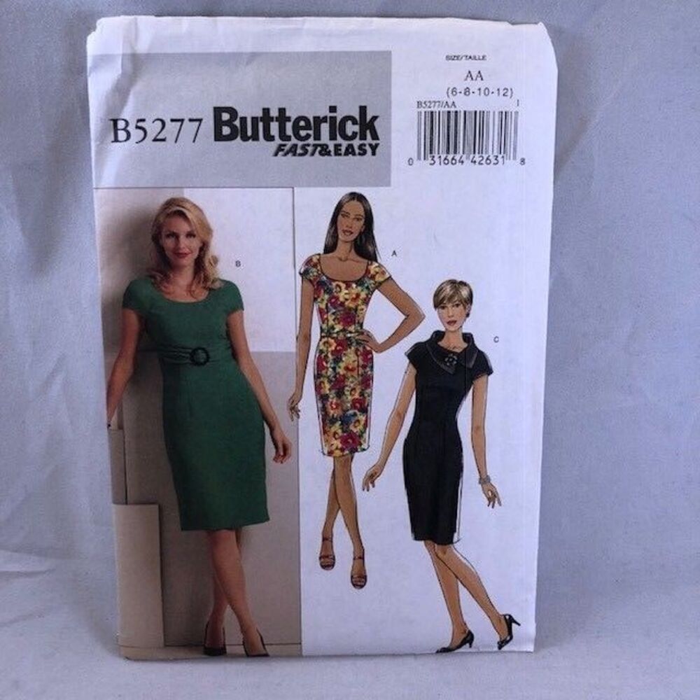 Butterick B5277 Sewing Pattern Sizes 6-22 Ladies Dress Belt